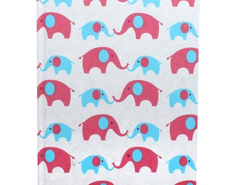 Blue Red Elephant Handmade Paper Notebook With Ruling by Wrap Your Wish