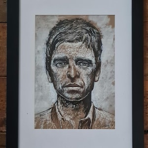 Noel Gallagher: Pen and Ink Portrait Drawing, Original Art (35x45cm)