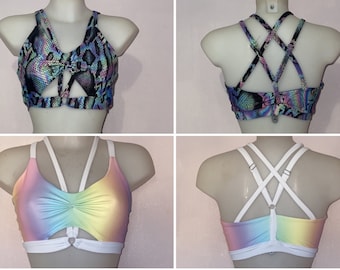 Gekooide buste verstelbare bralette paaldansen crop top