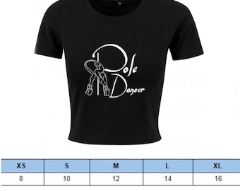 Black Crop Tee Pole Dancer Design