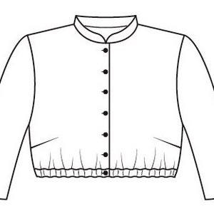 dirndl blouse size 44 high-necked with collar digital PDF sewing pattern including sewing instructions