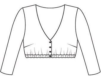 dirndl blouse size 32 V-Neck digital PDF sewing pattern including sewing instructions