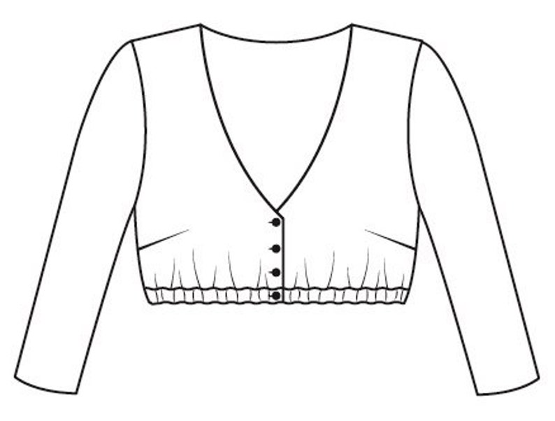 dirndl blouse size 36 V-neck digital PDF sewing pattern including sewing instructions image 1