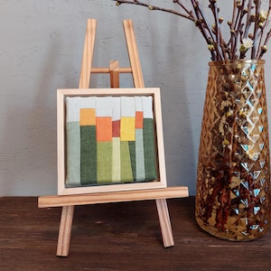 Textiles Wandbild | "Kleiner Frühling" Modern Art Patchwork