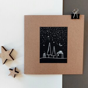Weihnachtskarte quadratisch | Weihnachtsstimmung Schwarz Braun