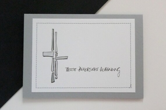 Bereavement Card B6 Trost Zuversicht Hoffnung Cross Etsy