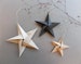 Paper Stars Set of 3 | Christmas Decoration Kraft Paper Brown Black 