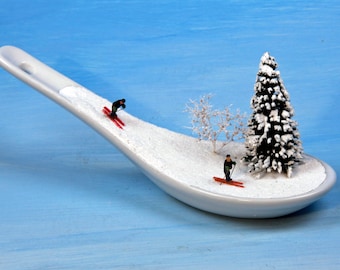 Miniatur, Löffel - Skifahrer, 1:160