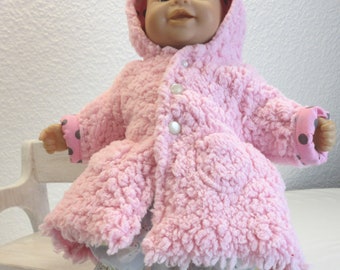 Mias rosa Teddyplüsch, Puppen 35-36 cm