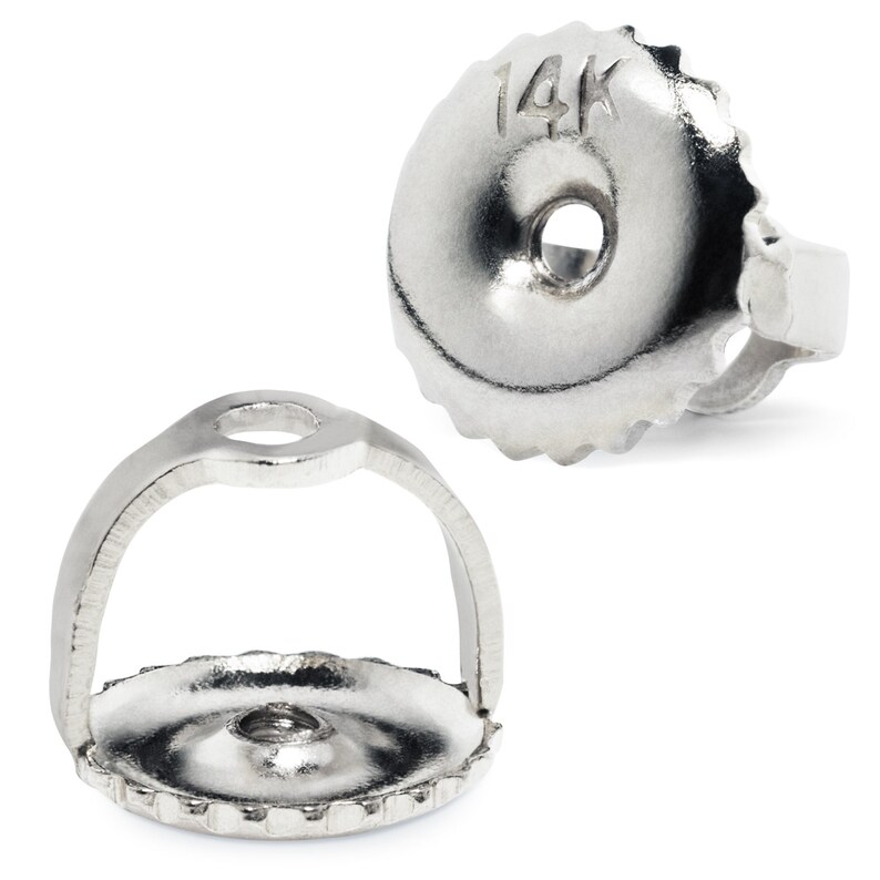 2.56 CTW With Gift Box 14K Solid White Gold Stud Earrings Screw Back Posts Round Cut Cubic Zirconia