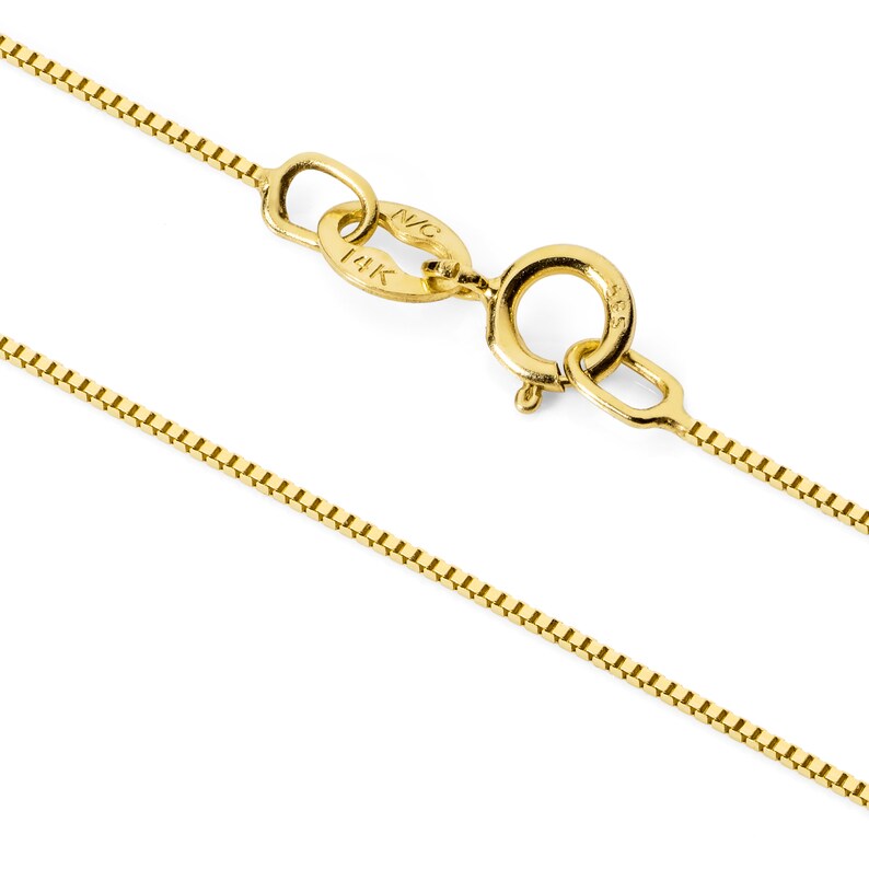 14K Solid Yellow Gold Pendant Necklace 2.0 Carat With Gift Box 18 Inch .60mm Box Link Chain Round Cut Cubic Zirconia Solitaire