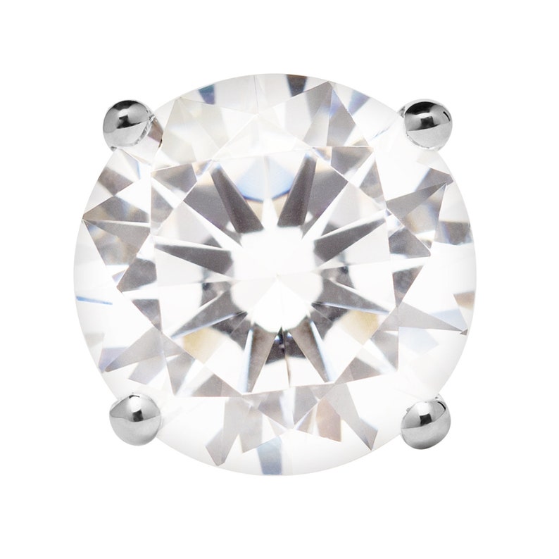 2.56 CTW With Gift Box 14K Solid White Gold Stud Earrings Screw Back Posts Round Cut Cubic Zirconia