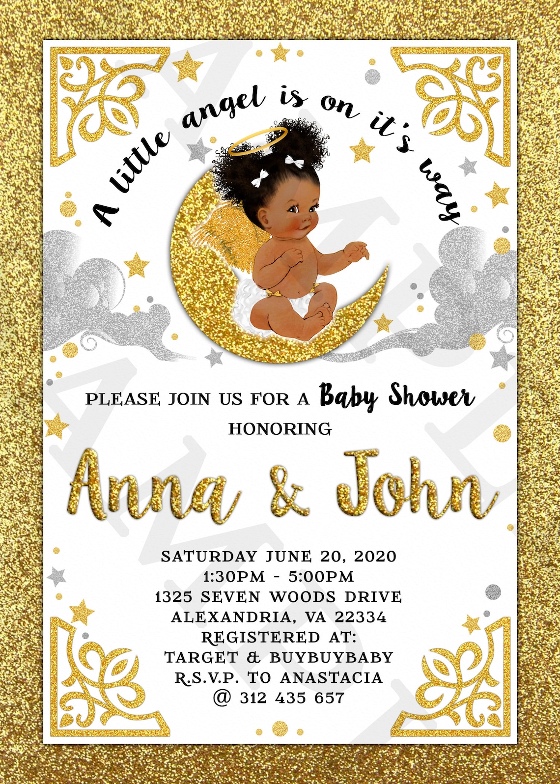 Heaven Sent Baby Girl Shower Invitation It's a Girl - Etsy