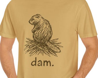 Camiseta engraçada de castor, camiseta vintage de animal, camiseta da represa de castor, camisetas legais e sarcásticas para homens e mulheres, camiseta fofa da natureza, camiseta retrô gráfica engraçada