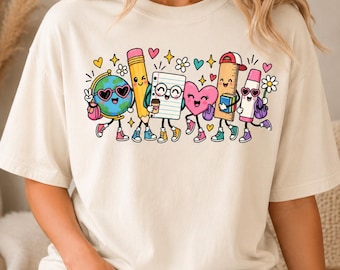 Teacher Life Shirt, Cute School Supplies Comfort Colors Tee