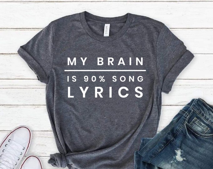 Music lover gift Karaoke shirt Karaoke singer Karaoke gift My Brain Is 90% Song Lyrics Unisex T-Shirt - Music lover shirt Music shirt