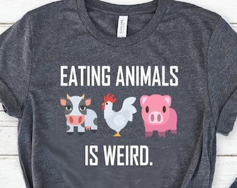 eating animals is weird shirt, Shirt Vegetarian Teeddict vegetarian herbivore vegan shirt Vegan T Shirt Vegetarian Top