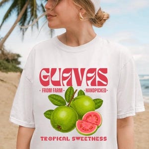 Guavas Retro Commercial Graphic Comfort Colors® Shirt, Vintages Guavas Label T-Shirt, Exotic Fruit Lover, Cute Unisex Adult Graphic Tee