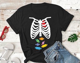 ADULT SIZE - Candy Skeleton Rib Cage Halloween Costumes T Shirt Halloween Costume Funny T-shirt Chocolate lovers Tee Halloween Costume Baby