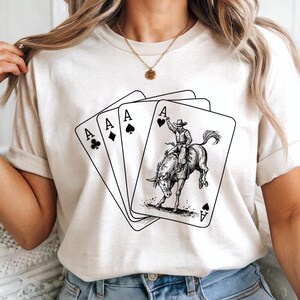 Camisa vaquera Ace Card de Comfort Colors®, camisa de naipes, camisa de juegos de cartas de póquer, camisa campestre, camisa vaquera, camisa campestre
