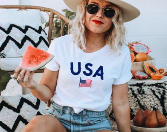 4th of July Womens Shirt, American Flag Tee, Usa Shirt, Fourth of July Shirt for women, America Shirt, plus size