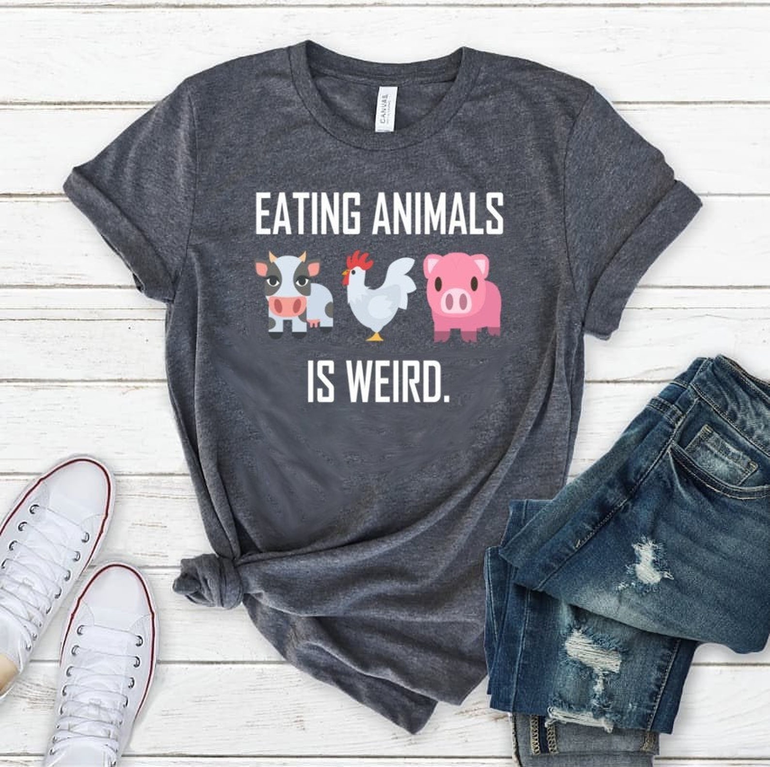 Eating Animals is Weird Shirt Shirt Vegetarian Teeddict Etsy