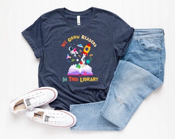 We Grow Readers in this Library Cactus and Books Librarian & Reading T-shirt Bookish Tshirt Cacti Read