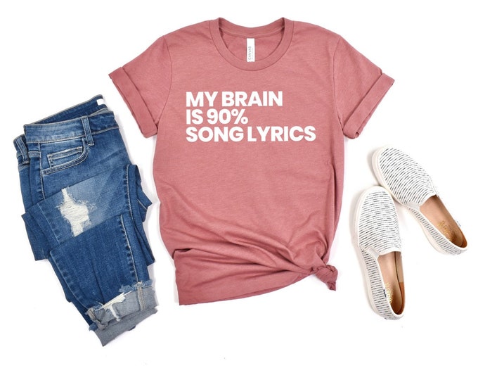 Music lover gift Karaoke shirt Karaoke singer Karaoke gift My Brain Is 90% Song Lyrics Unisex T-Shirt - Music lover shirt Music shirt