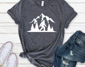 Bigfoot Shirt Forest Shirt, Bigfoot T-shirt, Bigfoot Tshirt, Best Friend Gift, Camping Shirt, in the mountains tee, Funny gift