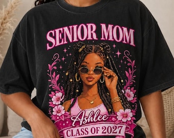 Personalized Senior Mom 2027 Shirt, Retro Photo Graduation Tee, Class of 2027 Mom Gift, Proud Family Senior Year Matching Shirt