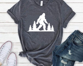 Big Foot Shirt, Wald Shirt, Big Foot T-shirt, Big Foot Tshirt, Bester Freund Geschenk, Camping Shirt, in den Bergen Abschlag, lustiges Geschenk