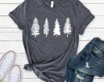 Pine Tree Shirt Pine Tree T Shirt Camping Shirt Hiking Shirt Adventure Shirts Nature Lover Gift Outdoors Shirt