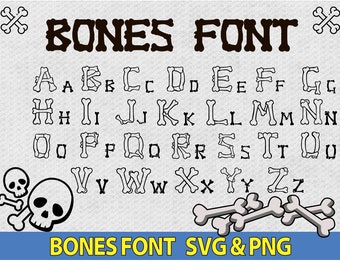 Bones font svg Bones alphabet svg Bones letters svg Skele Font Skele Font svg Skele alphabet svg Skeleton Font svg Halloween Alphabet Svg