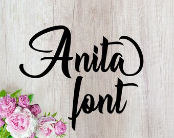 Fonts anita font otf font svg wedding font svg Cutfile Calligraphy font svg Cursive font svg Handwritten font svg Script font Brush font