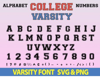 Varsity font svg varsity letter svg varsity numbers svg college font svg sports font svg Varsity Layered font svg varsity alphabet svg