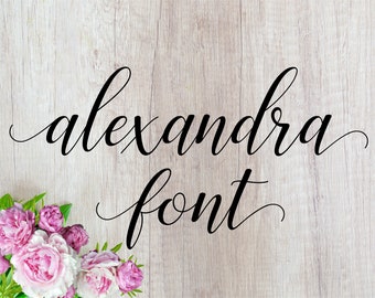 fonts Alexandra font otf font svg wedding font svg Cutfile Calligraphy font svg Cursive font svg Handwritten font svg Script font Brush font