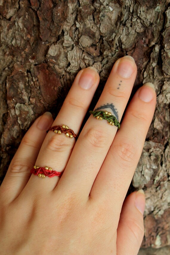 Size-adjustable Macrame Rings Colorful 