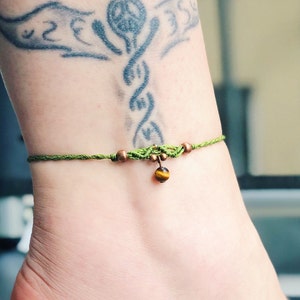 Macrame anklet, bracelet, choker with gemstone bead