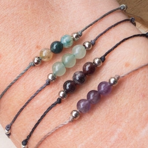 Colorful gemstone bracelet with silver beads
