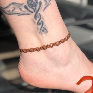 Macrame anklets with beads