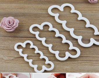 Rosen Blumen Ausstecher, 3 Stück Kunststoff Ausstecher zur Herstellung von Fondant und Blütenpaste Rosen