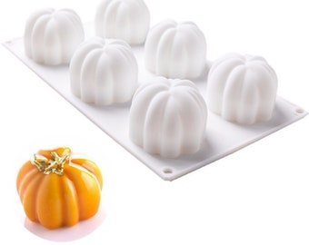 Molde de silicona para tartas con forma de calabaza de Halloween, molde para hornear mousse, molde para tartas y postres, herramientas para decorar tartas, molde para mousse de 6 calabazas para Halloween
