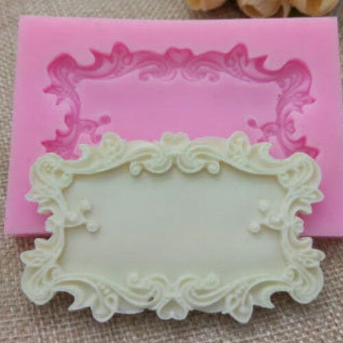 Frame Silicone Mold Fondant Mold Flower and Heart Frame Mold Etsy