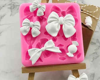 Bow Silicone Mold Fondant Candy Mold Bows and Candies Cake Decorating Mold Cake Decoration Decorating Tools Gumpaste Mold Diy Cake