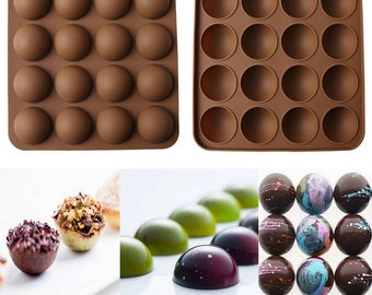 1Pcs Non-Stick Silicone Round Ball Shaped Mini Truffles Mold For Chocolate  Mould Baking Truffle Dessert Cake Decorating Tools