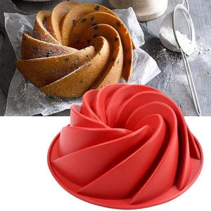 Large Spiral Bundt Cake Silicone Mold Baking Mold Cake Mold Cake Baking Tools Silicon Cake Mold