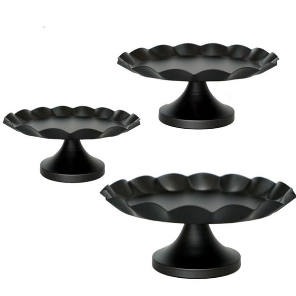 Black Cake Stand Vintage Black Wave Edge Cake Stand Cupcake Stand Dessert Tray Dessert Table Decor Sweet Table Decoration Home Decor