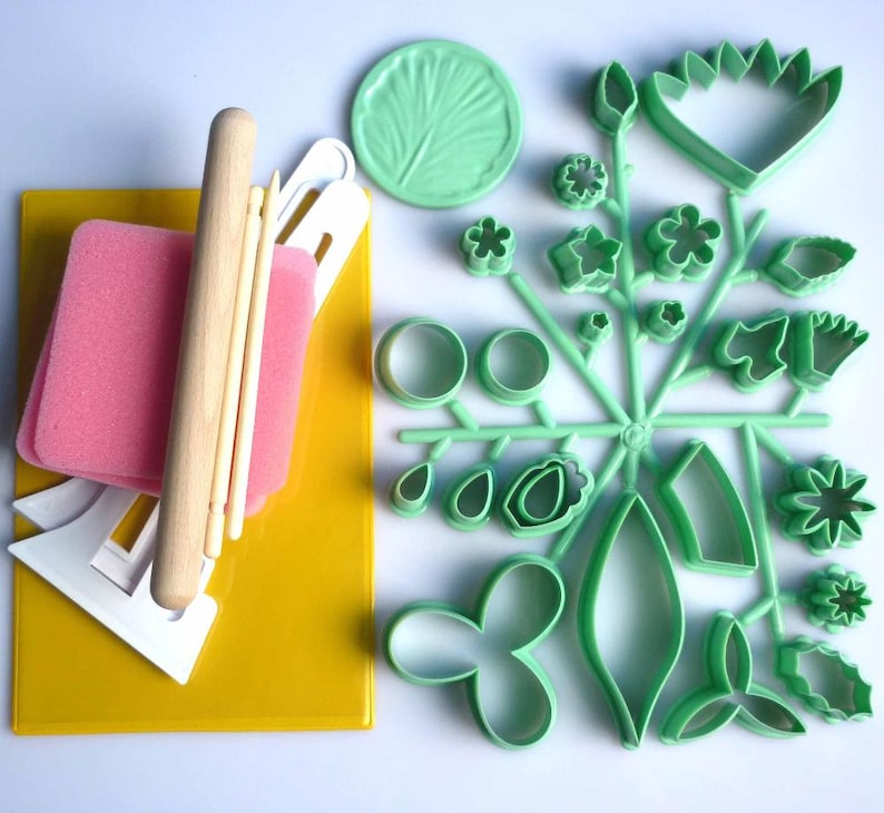 Flower Cutters Set for Fondant and Gum Paste 32 Pieces Set Etsy