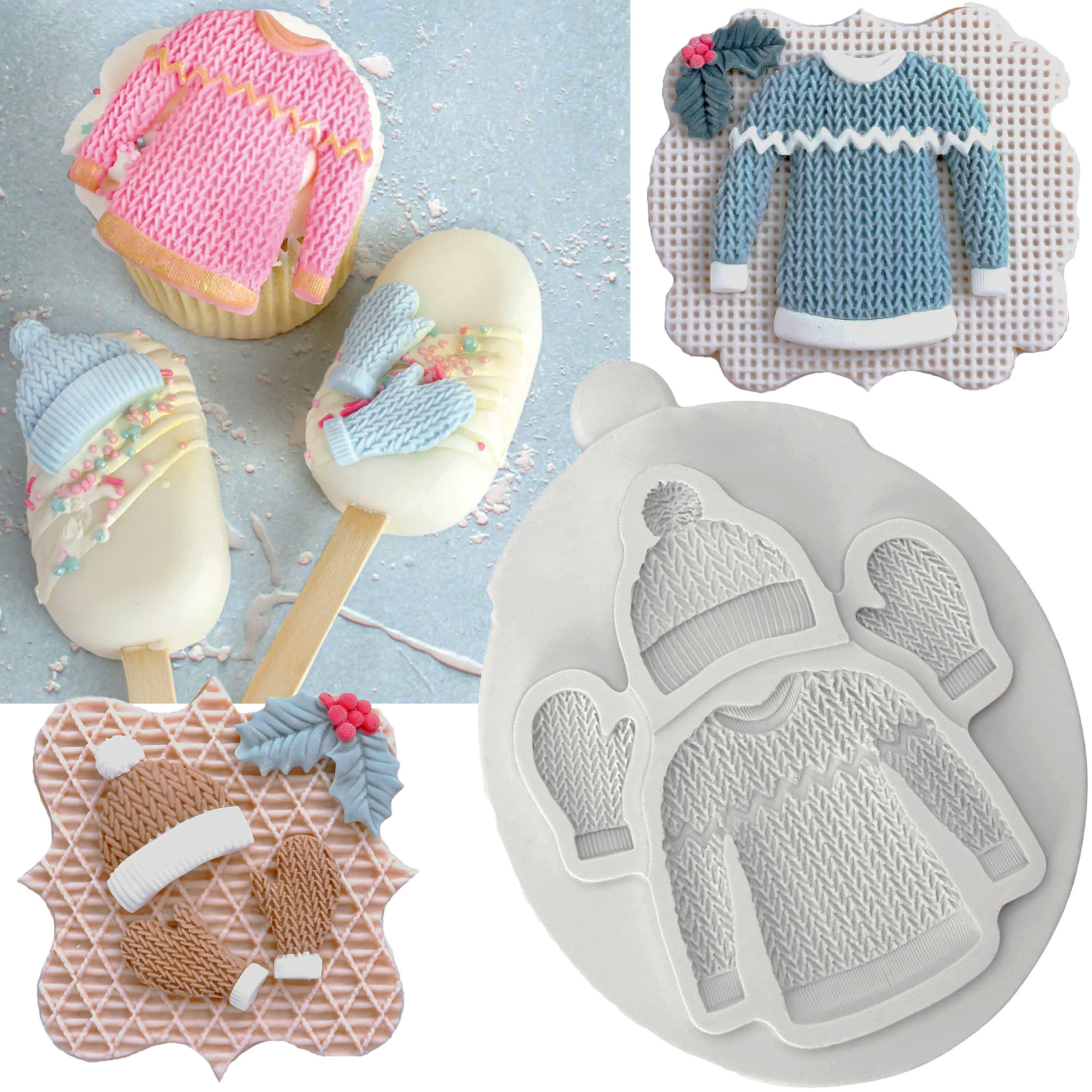 Set Di 6 Stampini Silicone Stile Barocco Per Decorazioni Torte E