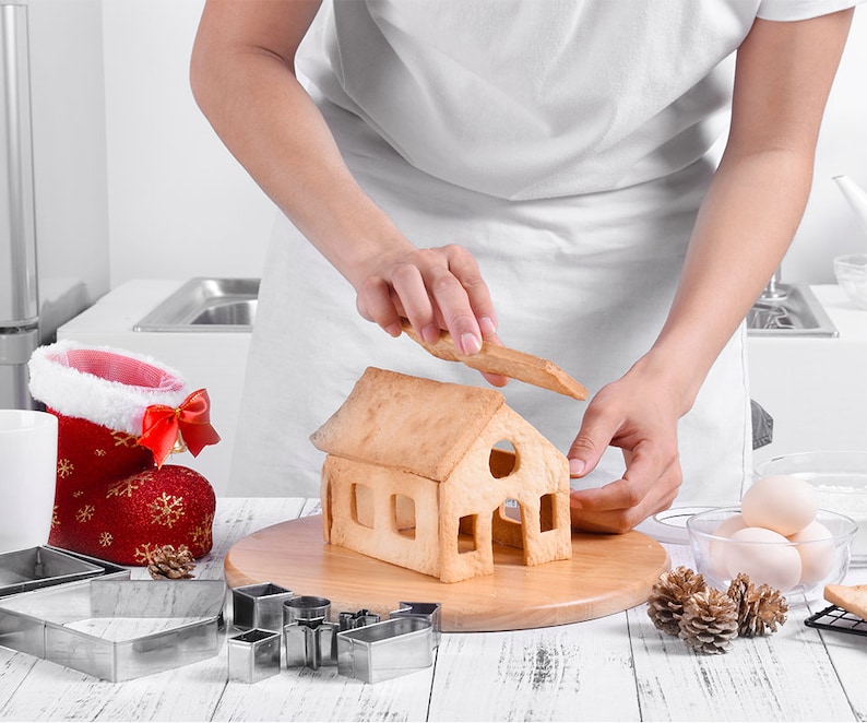 Christmas Gingerbread House Cutters 10 Pcs Stainless Steel - Etsy